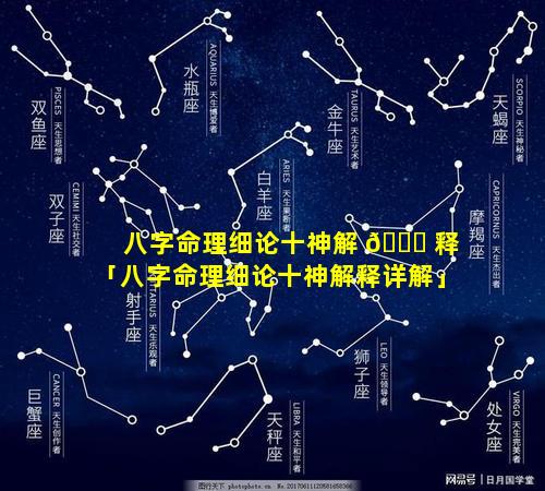 八字命理细论十神解 🐘 释「八字命理细论十神解释详解」